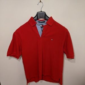 Vintage Tommy Hilfiger Red Polo Shirt Size XL